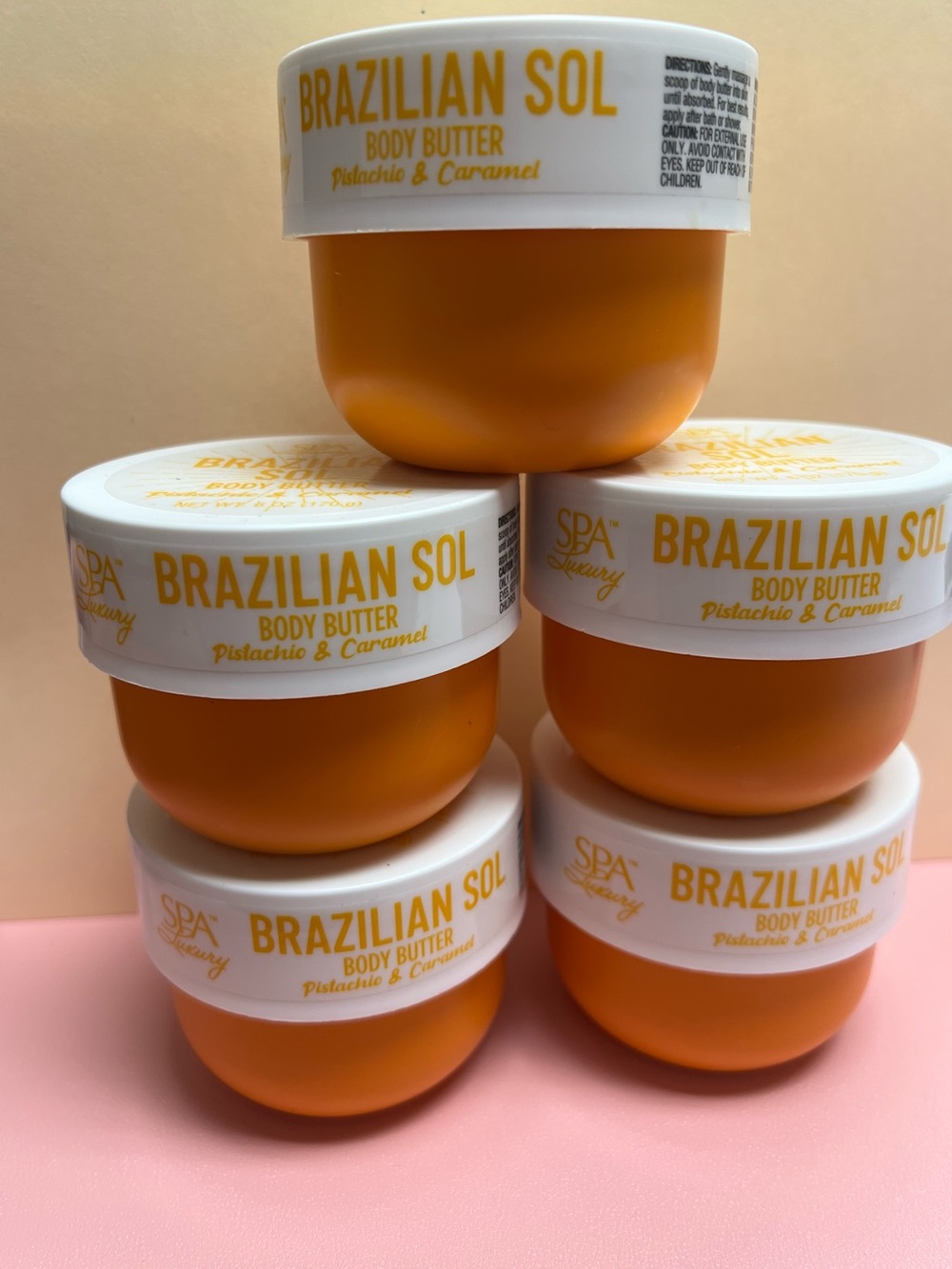 5 Brazilian Sol Pistachio & Caramel Body Butter - NEW SEALED 🎈5 TUB BUNDLE🎈
